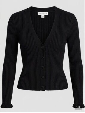 Good American Black Women's Fitted Cardigan